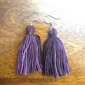 Hand made woven and dyed earrings